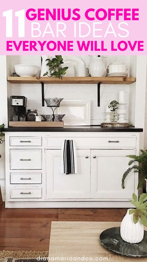 If you're looking to set up a coffee bar in your home, these coffee bar ideas are perfect for you. There are so many amazing interior styles and ideas to use. Coffee Bar, Home Decor Inspiration, Apartment Decor, Diy Home Decor, Countertops, Decor Inspiration, Interior Styling, Beautiful Homes, Kitchen Decor