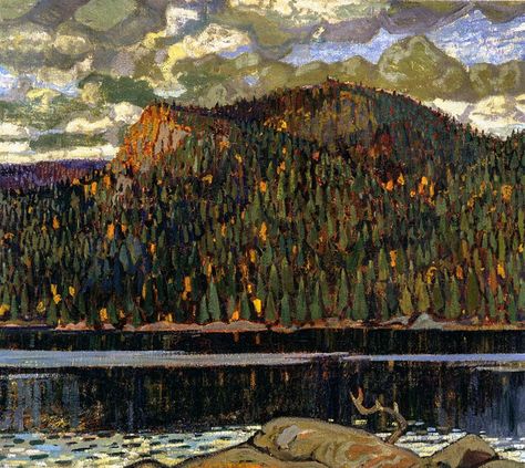 Arthur Lismer Somber Hill, Algoma Arthur Lismer, Paintings Mountains, Group Of Seven Art, Group Of Seven Paintings, Tom Thomson, Canadian Landscape, Art Gallery Of Ontario, Emily Carr, Chicano Style Tattoo