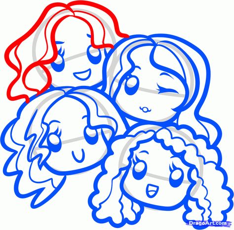 Curly Hair Drawing, Girl Artist, Hair Drawing, Chibi Girl, Chibi Drawings, Hair Images, Guided Drawing, Head Shapes, How To Draw Hair