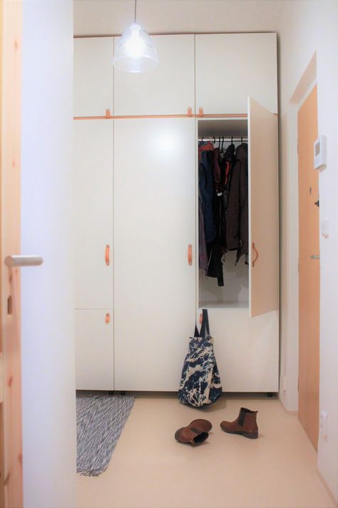 Using Ikea Kitchen Cabinets as a Closet - Our Guide to the Everyday Ikea Utility Room, Ikea Laundry Room Cabinets, Ikea Mud Room, Ikea Sektion Cabinets, Front Hall Closet, Ikea Laundry Room, Ikea Entryway, Front Closet, Mudroom Cabinets