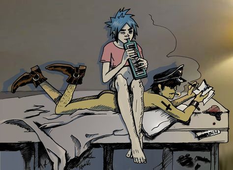 SatanistsDoItWithTheBootsOn by Jimothy-Bobert 2d And Murdoc Ship, Gorillaz 2d X Murdoc, Murdoc And 2d, 2doc Gorillaz, 2d And Murdoc, Gorillaz 2 D, Murdoc Gorillaz, Studio Killers, 2-d Gorillaz