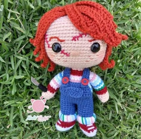 Crochet Chucky Doll Pattern, Chuckie Crochet Pattern, Crochet Chucky Doll Pattern Free, Crochet Chucky Doll, Chucky Amigurumi, Crochet Chucky, Chucky Doll, Doll Patterns Free, Crochet Symbols