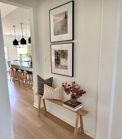 Small Hallway Bench, Boujie On A Budget, Entry Hall Furniture, Small Entryway Bench, Rustic Wood Bench, Organic Home Decor, Modern Organic Home, Home Neutral, Hall Furniture