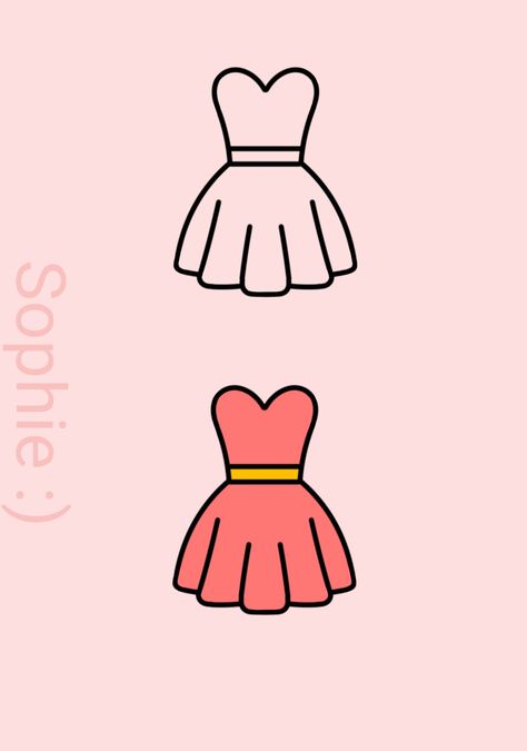 Cute Drawings Simple Doodles, Dress Doodle, Cute Drawings Simple, Easy Closet, Doodles Easy, Doodle Diary, Daily Doodle, Simple Closet, Easy Doodles