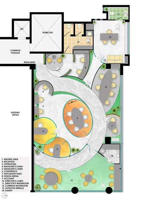 Corporate Office Floor Plan Layout, Architectural Office Plan, Office Plan Layout Design, Corporate Office Plan Layout, Office Interior Design Floor Plan, House Plan With Office Space, Architect Office Plan Layout, Architecture Studio Design Office, Architects Office Interior Design