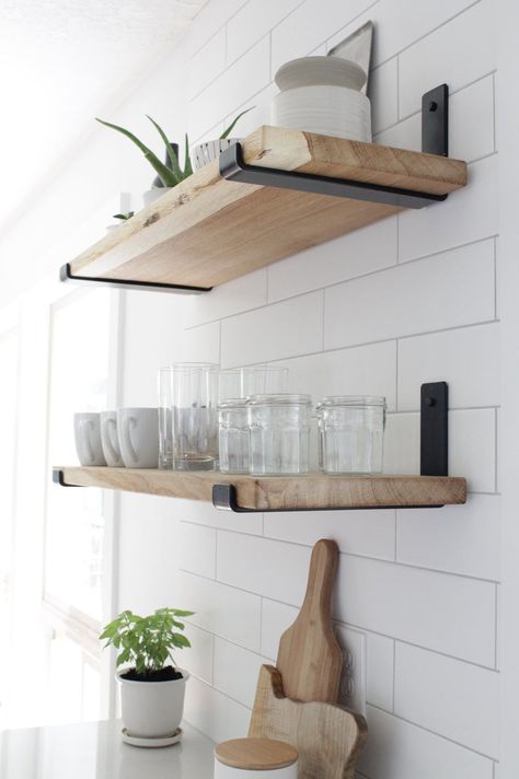 Becki Owens Kitchen, Float Shelf, Shelving Brackets, Floating Shelves Kitchen, Metal Shelf Brackets, Floating Shelf Brackets, Interior Vintage, Metal Shelf, Floating Shelves Diy