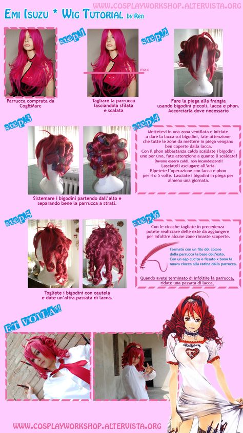 Play Wigs, Cosplay Hacks, Cosplay Wig Tutorial, Wig Tutorials, Wig Tips, Wig Tutorial, Cosplay Reference, Diy Cosplay, Wig Care