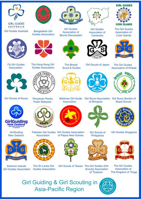 Logos of Asia Pacific Region Brownie Activities, Brownies Girl Guides, Brownies Activities, Brownie Guides, Guide Badges, Rainbow Ideas, Brownie Badges, Girl Scout Uniform, Brownie Scouts