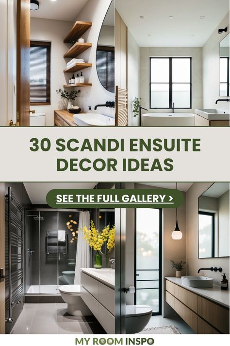 Explore 30 unique Scandi ensuite decor ideas to transform your bathroom with stylish storage and calming aesthetics. The pin showcases effective solutions to elevate your ensuite design with a minimalist flair, featuring 4 engaging images. Scandi Master Bath, Scandi Ensuite, Scandi Bathroom Ideas, Ensuite Decor, Hay Mags Soft, Calming Decor, Zen Bathroom Decor, Ensuite Ideas, Muuto Dots