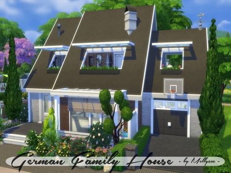 Houses Sims 4, Sims 4 Family House, The Sims 4 Lots, German Houses, Disney Furniture, Sims 4 Family, House No, Sims Community, Sims 4 Houses