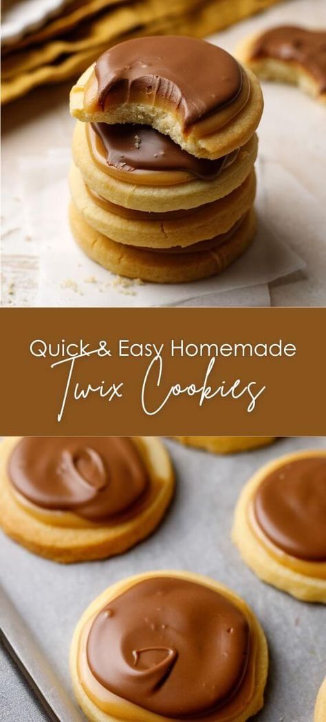 Quick & Easy Homemade Twix Cookies – Yummy and fully Twix Cookies Recipe, Sausage Cream Cheese Crescents, 2024 Cookies, Twix Cookie, 2024 Holidays, Hershey Recipes, Rotel Recipes, Crumble Cookies, Soft Cookies