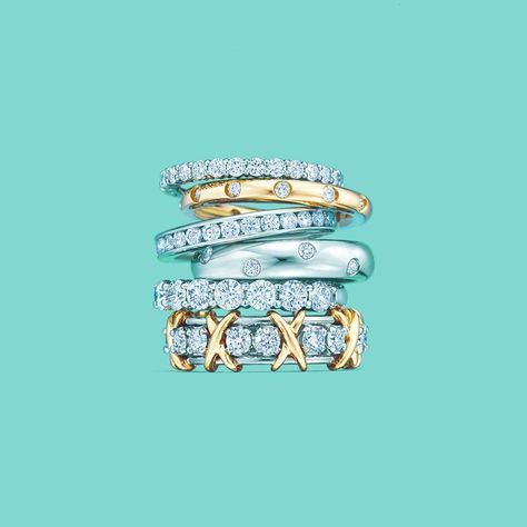 👍 Tiffany Co Rings, Tiffany Engagement Ring, Jewelry Tiffany, Tiffany Rings, Precious Rings, Stackable Wedding Bands, Tiffany Jewelry, Jewelry Fashion Trends, Age 10