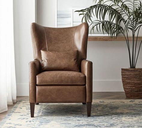 Power Lift Recliner Chairs | Pottery Barn Chair Upholstery Ideas, Wingback Recliner, Baby Grand Piano, Damask Rug, Arm Lamp, Victorian Renovation, Leather Wingback, Metal Accent Table, Modern Recliner