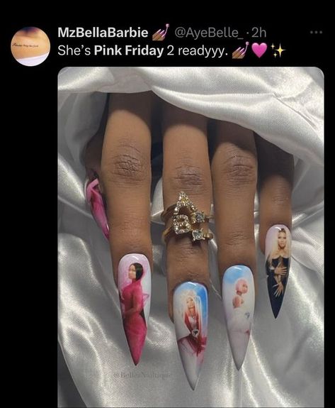 Nicki Minaj’s Gag City🦄 | Omg your nails are pretty 🤩🤩🤩❤️❤️❤️ Nicki Minaj Nails Design, Pink Friday Nails, Nicki Minaj Nails Ideas, Nicki Pink, Boujie Nails, Nicki Minaj Nails, Barbie Diaries, Acrylic Nail Designs Classy, Nicki Minaj Photos