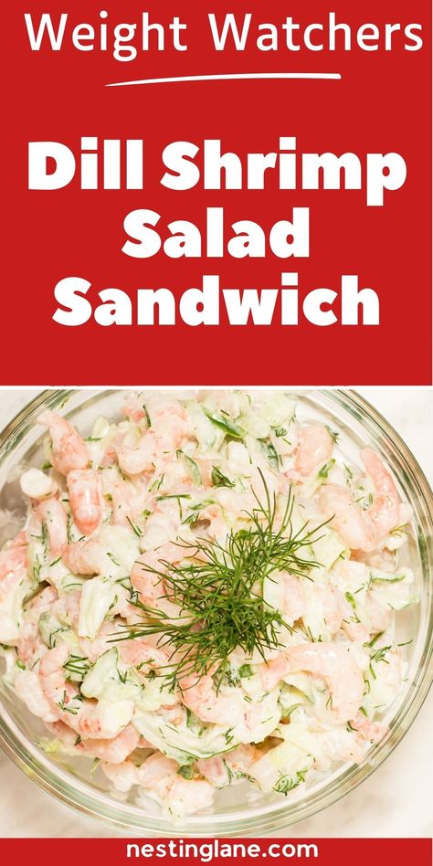 Get ready to enjoy a quick and easy, healthy meal with this WW Dill Shrimp Salad Sandwich recipe. Perfect for lunch or dinner, this delicious sandwich is packed with juicy shrimp, fresh cucumber, and a tangy lemon-dill dressing that's sure to satisfy. Make it today and experience the perfect balance of flavor and nutrition in every bite. Low point WW Recipe. MyWW Points: 1 Green Plan, 1 WW Smart Point. Personal Points will vary based on your individual plan. Ww Shrimp Salad Recipes, Shrimp Dill Salad, Ww Lunch Recipes, Ww Shrimp Recipes, Dill Shrimp, Ww Recipes With Points, Shrimp Salad Sandwich, Weight Watchers Lunch, Seafood Lunch