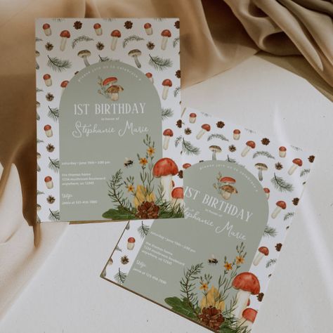 Mushroom and Wild Flowers Birthday Invitation - tap/click to personalize and buy #Invitation #mushroom #birthday #invitation, #woodland #party Wild Flowers Birthday, Mushroom Birthday, Wildflower Birthday Party, Flower Birthday Invitations, Forest Birthday Party, Forest Birthday, Fall Birthday Parties, Woodland Birthday Party, Girl Birthday Party Invitations