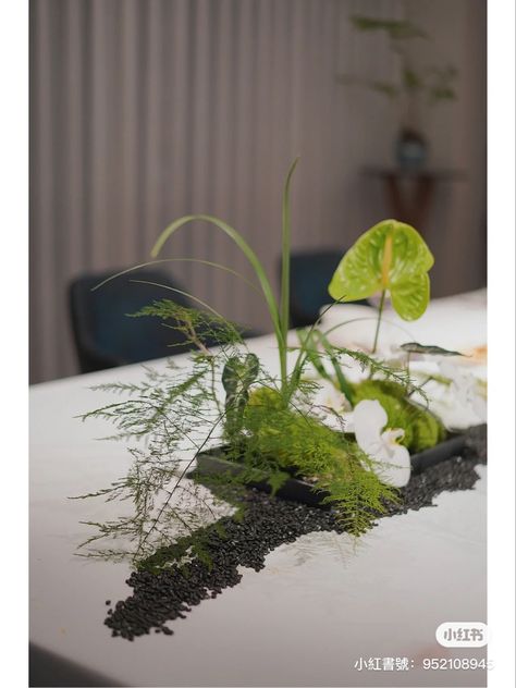 Moss Display Ideas, Grad Dinner, Flower Flat Lay, Indoor Landscape, Flower Flat, Wedding Image, Table Flower, Forest Decor, Event Experience