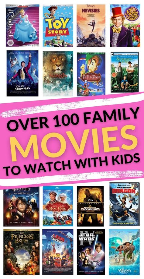 Movie Marathon with Kids: Over 100 Movies for Families. Over 100 movies ideas for families to watch together and enjoy for a fun movie marathon night. Movies To Watch With Daughter, Family Movies To Watch For Kids, Family Movies On Netflix Best, Disney Family Movie Night Ideas, Good Kids Movies, Movies You Must Watch List, Themed Movie Nights For Kids, Kids Movies To Watch, Kids Movie Night Ideas