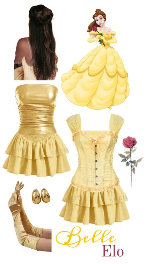 Costume/shein Princess Belle Costume, Belle Halloween, Belle Outfit, Disney Princess Costumes, Disney Princess Outfits, Princess Halloween Costume, Belle Costume, Pretty Halloween Costumes, Duo Halloween Costumes