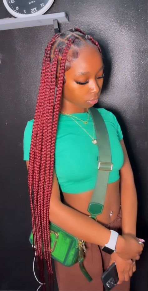 Jumbo Knotless With Color, Black Girls Hairstyles Weave, Hairstyles Weave, Bts Hairstyle, Large Box Braids, Box Braid Hair, Cute Natural Hairstyles, Cute Box Braids, Passion Twists