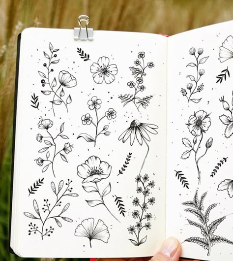 Plant Doodles, Botanical Line Drawing, Doodle Art Flowers, Doodle Flowers, Flower Line Drawings, Flower Drawing Tutorials, Autumn Weather, Floral Doodle, Flower Drawing Design