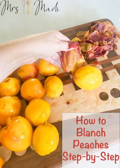 Let me teach you how to blanch peaches. It is actually very simple and only takes 3 steps. You will be preserving your harvest like a pro.

#howto #blanchpeaches #harvest #mrsmadi Preserving Peaches, Harvest Fruit, Peach Preserves, What To Cook, Like A Pro, Peaches, Step By Step, Let Me, Snacks