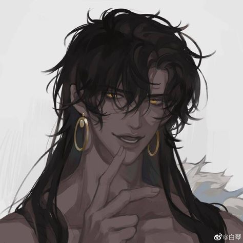 Character With Long Hair, Long Hair Drawing, Dark Anime Guys, Guy Drawing, Character Design Male, How To Draw Hair, Boy Art, Male Art, Handsome Anime Guys