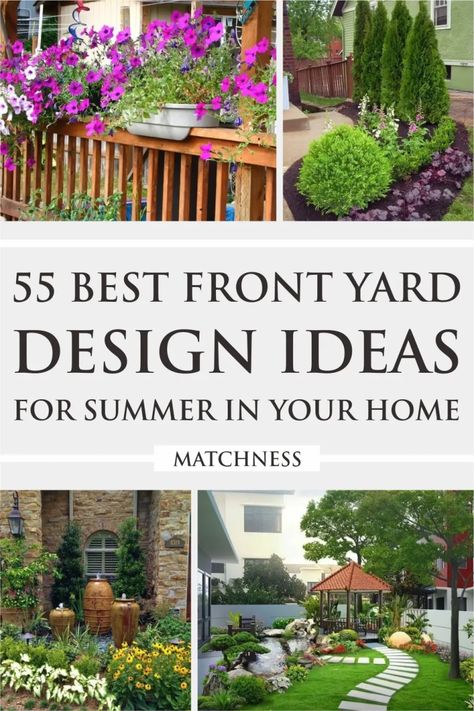 55 Best Front Yard Design Ideas for Summer In Your Home - Matchness.com Front Yard Design Ideas, Yard Design Ideas, Modern Backyard Landscaping, Yard Landscape, Front Yard Design, Fall Garden Vegetables, Garden Wallpaper, Recycled Garden, Planter Design