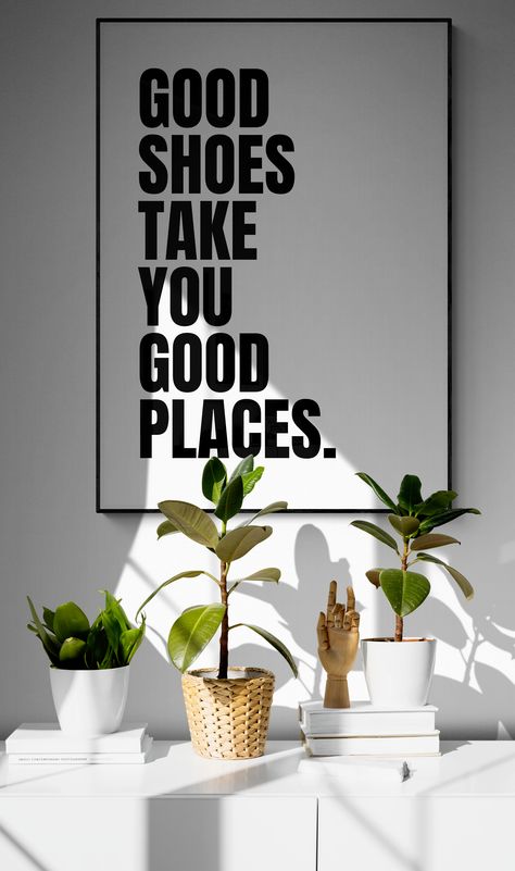 Walk the talk with our 'Good Shoes Take You Good Places' digital art. This Sneaker Lovers Printable is the perfect decor for anyone who believes that the right pair of kicks can change your life. 👟🎨 This art piece is more than just wall decor; it's a life philosophy for sneaker enthusiasts. Ideal for parties, bedrooms, or as a unique gift for the shoe lover in your life. 🎁 Click the link to shop now and make your walls as inspiring as your footwear! Sneaker Wall Art, Good Sneakers, Sneaker Wall, Walk The Talk, Good Shoes, Lovers Quotes, Sneaker Lovers, Sneaker Art, Life Philosophy