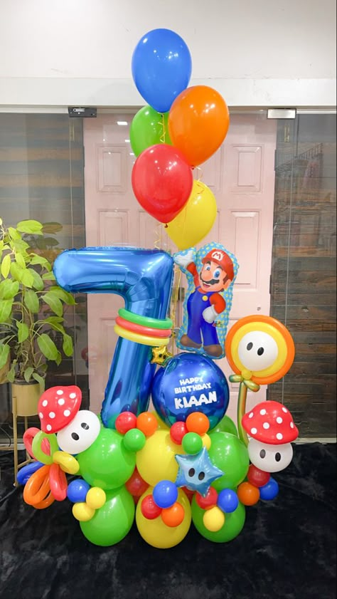 Super Mario, Mario Bros, Birthday, Celebration, Decor, Vibrant, Games, Video Games Mario Balloon Decor, Mario Bro Balloon Garland, Super Mario Balloon Columns, Super Mario Balloon Bouquet, Mario Balloon Decorations, Mario Birthday Balloons, Mario Bros Balloon Decor, Mario Balloon Bouquet, Mario Balloon Garland