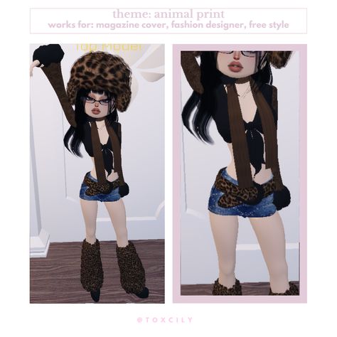 animal print - dti / dress to impress Fashion Designer Dress To Impress Outfit, Dti Roblox Theme, Fashion Designer Dress To Impress, Gigi Hadid Dress, Optical Illusion Dress, Camp Dress, Dress To Impress Outfits, Outfits Roblox, Dti Hacks