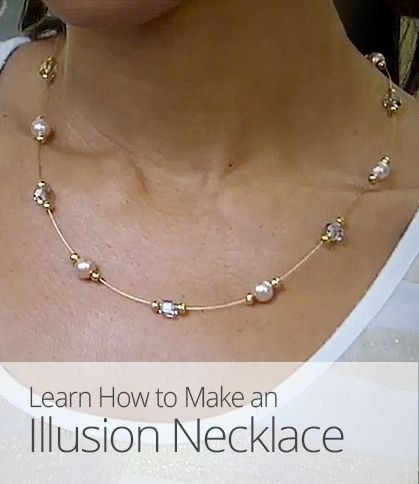 Want to make your own elegant jewelry? This lesson shows you how to make an illusion necklace from beading wire and pearls, crystals, or other sparkling beads. Necklasses Ideas, Illusion Necklace, Jewelry Beaded, Jewelry Techniques, Beading Wire, How To Make Necklaces, Beaded Jewelry Diy, Jewelry Patterns, Jewelry Diy