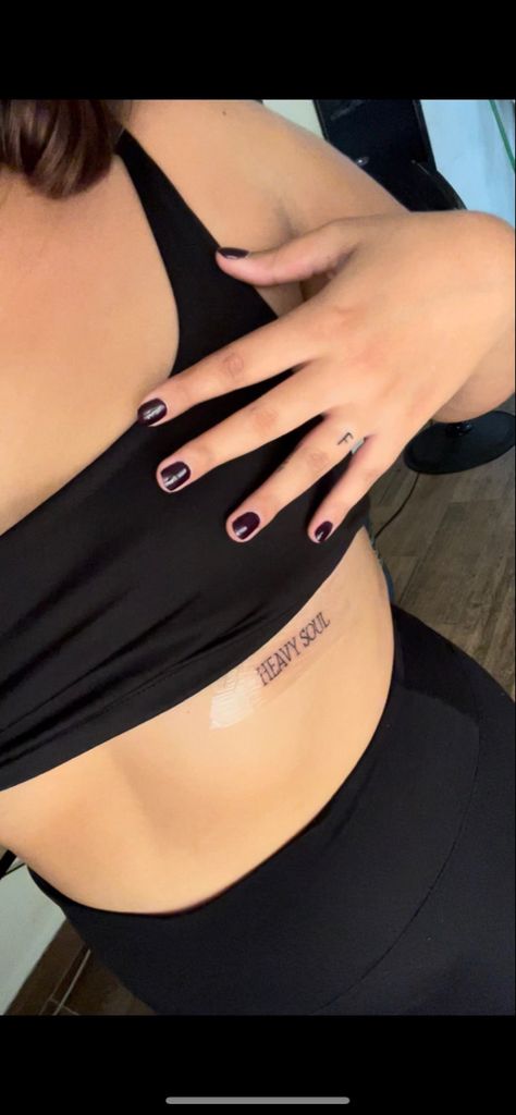 Heavy Soul Tattoo, Underboob Tattoos Words, Tattoo Ideas Underboob, Heavy Soul, Underboob Tattoos, Soul Tattoo, Underboob Tattoo, Discreet Tattoos, Word Tattoos