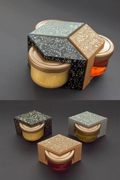 #honey #honeyjarshapedesign #productshapedesign #honeylabeldesign #honeypackagingdesign Honeycomb Packaging Ideas, Honey Marketing Ideas, Craft Packaging Design, Honey Packaging Ideas, Honey Label Design Ideas, Butterfly Branding, Honey Packaging Design, Honey Branding, Trendy Packaging