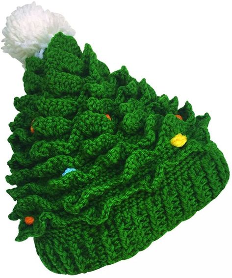 Knitted Beard, Christmas Tree Hat, Christmas Beanie, Wooly Hats, Red White Christmas, Holiday Hats, Creative Christmas Trees, Bonnet Crochet, Winter Knit Hats