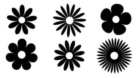 Black silhouette of daisies black flower... | Premium Vector #Freepik #vector #daisy-pattern #daisy #daisy-flower #seamless-flower Daisy Vector, Daisy Silhouette, Daisy Daisy, Silhouette Canvas, Black Silhouette, Daisy Pattern, Flower Clipart, Black Flowers, Black Flower