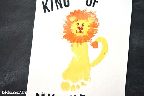 King of My Heart - Lion Footprint Keepsake Lion Footprint, Letter L Crafts, L Is For Lion, You Are My Superhero, Baby Art Crafts, Lion Craft, Footprint Keepsake, Keepsake Crafts, Footprint Crafts