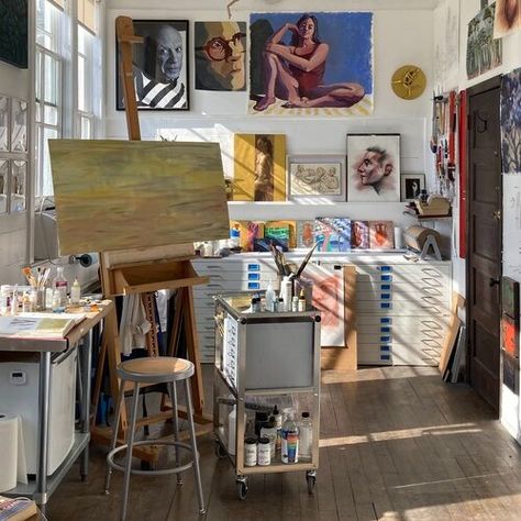 Bio — Kenneth Carbone Studios Interior Design Ceiling, Art Studio Ideas, Brooklyn Interior, Artist Home Studio, Dream Art Room, Ceiling Room, Art Studio Storage, Artist Workspace, Brooklyn Home