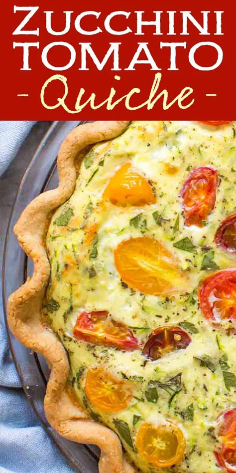 Zucchini Tomato Quiche, Zucchini Garden, Zucchini And Tomato, Tomato Quiche, Grated Zucchini, Zucchini Tomato, Quiche Recipes Easy, Tomato Pie, Easy Zucchini