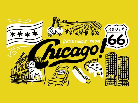 Chicago Postcard, Chicago Graphic Design, Party Barn, Type Posters, Learning Design, Postcard Design, 80s Retro, Logo Design Inspiration, Design Inspo