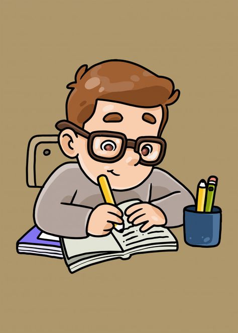 Studying | Premium Vector #Freepik #vector #school Warwick Goble, Study Stickers, Bedroom Cartoon, Work Pictures, School Coloring Pages, Working Drawing, Study Pictures, Kids Vector, Boy Drawing