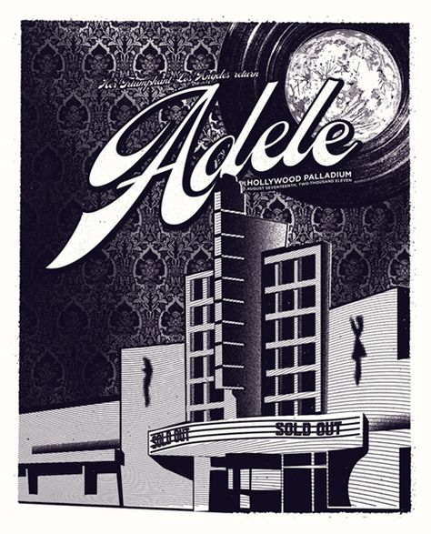 Hollywood Adele Man Design, Gig Posters, Nashville Tennessee, Adele, Screen Print, Design Illustration, Tech Accessories, Nashville, Tennessee