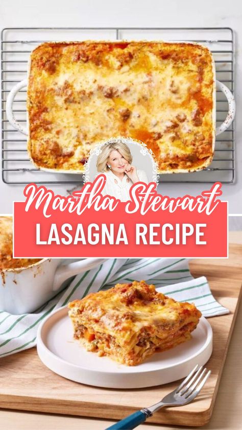 Martha Stewart Lasagna Recipe​ Lasagna Martha Stewart, Martha Stewart Lasagna, How Do You Layer Lasagna, Lasagna Recipes With Ricotta, Martha Stewart Lasagna Recipe, Creamette Lasagna Recipe, Authentic Lasagna Recipe Italy, Small Lasagna Recipe, Lazania Recipe