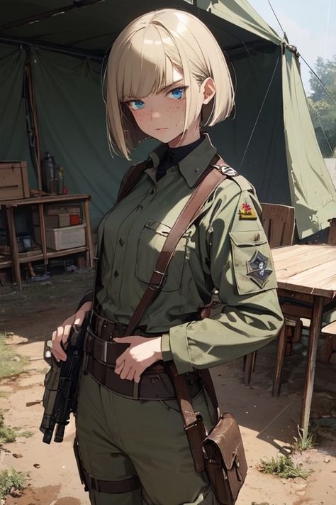 Military Woman Army Female Soldier, Wwii Women, German Militaria, Military Drawings, Anime Stories, Anime Military, Military Girl, Female Soldier, Anime Warrior