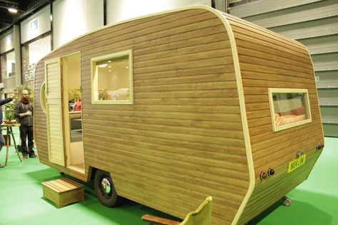 Wood clad caravan Wooden Caravan, Camper Updates, Caravan Uk, Vintage Camper Redo, Caravan Restoration, Canned Ham Camper, Diy Travel Trailer, Vintage Trailers Restoration, Caravan Vintage