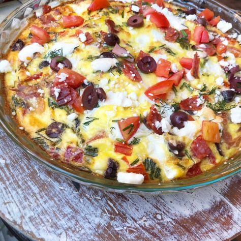 Mediterranean crust less quiche – @MamaSheenas Greek Quiche Recipes, Greek Quiche, Mediterranean Quiche Recipes, Crust Less Quiche, Mediterranean Quiche, Mediterranean Diet Recipes Dinners, Cholesterol Recipes, Clean Breakfast, Quiche Recipes Easy