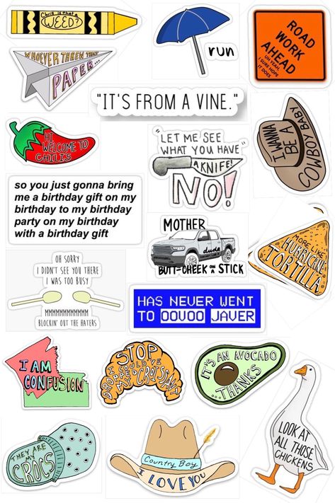 VINE STICKERS TO PRINT Vine Stickers, Vine Ideas, Stickers To Print, Vine Quote, Homemade Stickers, Snapchat Stickers, Bubble Stickers, Tumblr Stickers, Computer Sticker