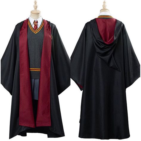 Hogwarts Outfits Gryffindor, Hermione Granger Costume, Harry Potter Uniform, Gryffindor Uniform, Gryffindor Outfit, Harry Potter Kostüm, Cloak Outfit, Harry Potter Robes, Harry Potter Halloween Costumes