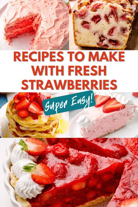 Fresh Strawberry Desserts, Strawberry Recipes Easy, Strawberry Things, Strawberry Scones, Fresh Strawberry Recipes, Dessert From Scratch, Strawberry Pancakes, Strawberry Bread, Strawberry Dessert Recipes