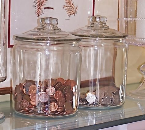 Check Out These 40 Ways To Fill Your Apothercary Jars Change Saving Jars, What To Put In Glass Jars, Glass Jar Decorating Ideas, Jar Filler Ideas, Jar Decorating Ideas, Glass Jar Storage, Apothecary Jars Decor, Change Jar, Apothecary Decor